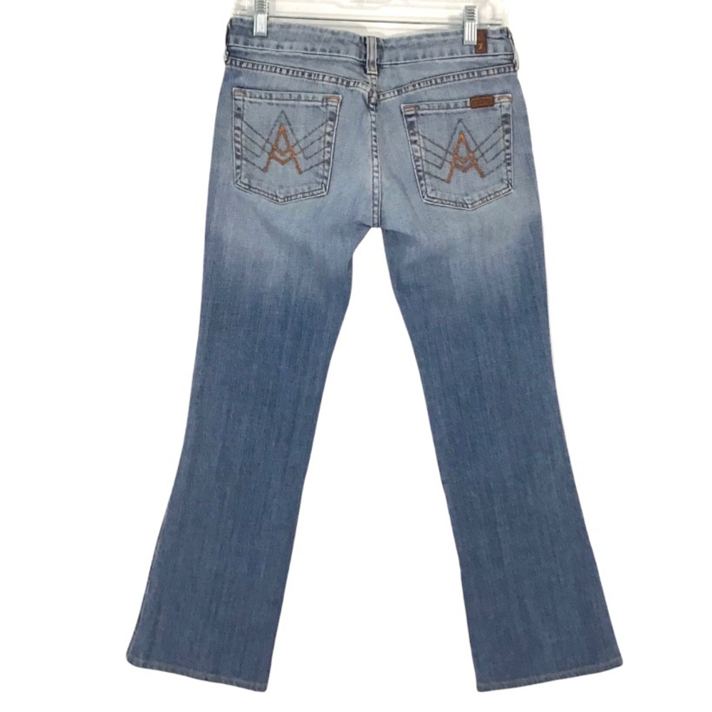 7 For All Mankind A Pocket Jeans Boot Cut Low Rise Factory Fading Womens Size 27